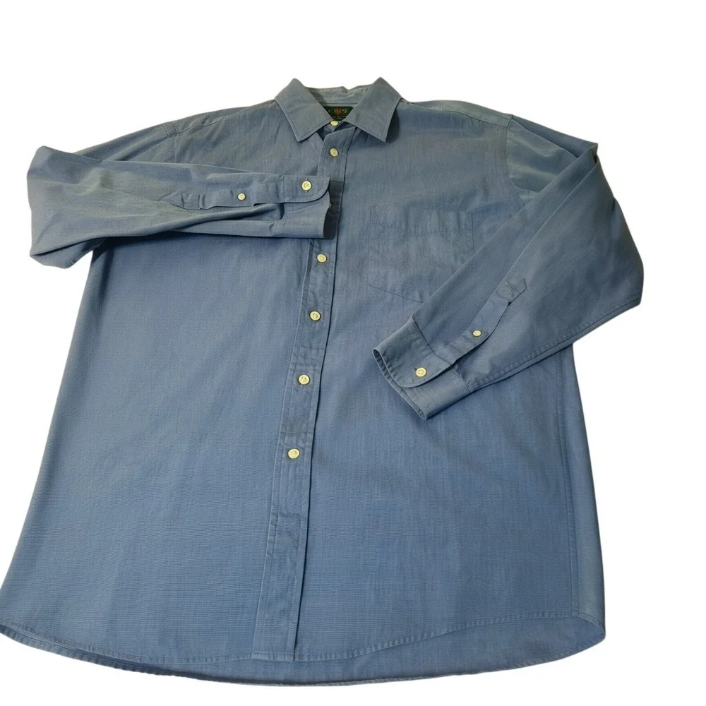 J. Crew OARSMAN ButtonShirt Mens 15.5 32/33 Blue Micro M Check Long Sleeve TWILL